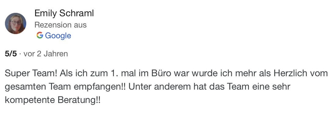 Google-Rezension von Emily Schraml, 5 von 5 Sternen